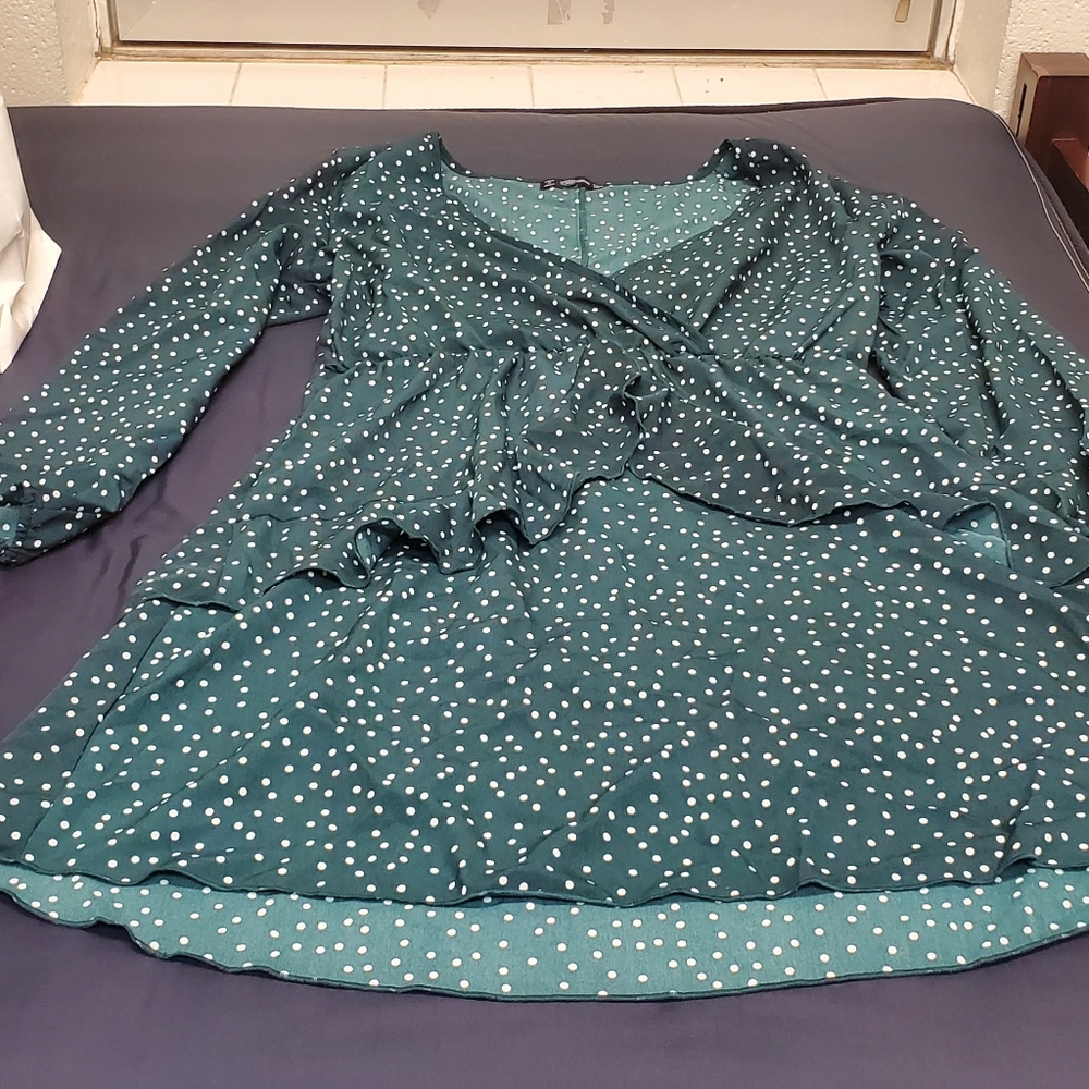 Green Polka Dot Top